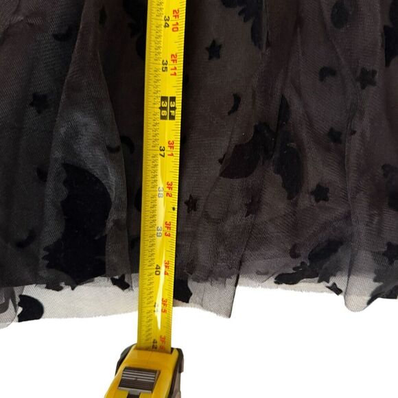 Magnolia Place Black Goth Bat Print Fit & Flare Dress Size M - Picture 10 of 13